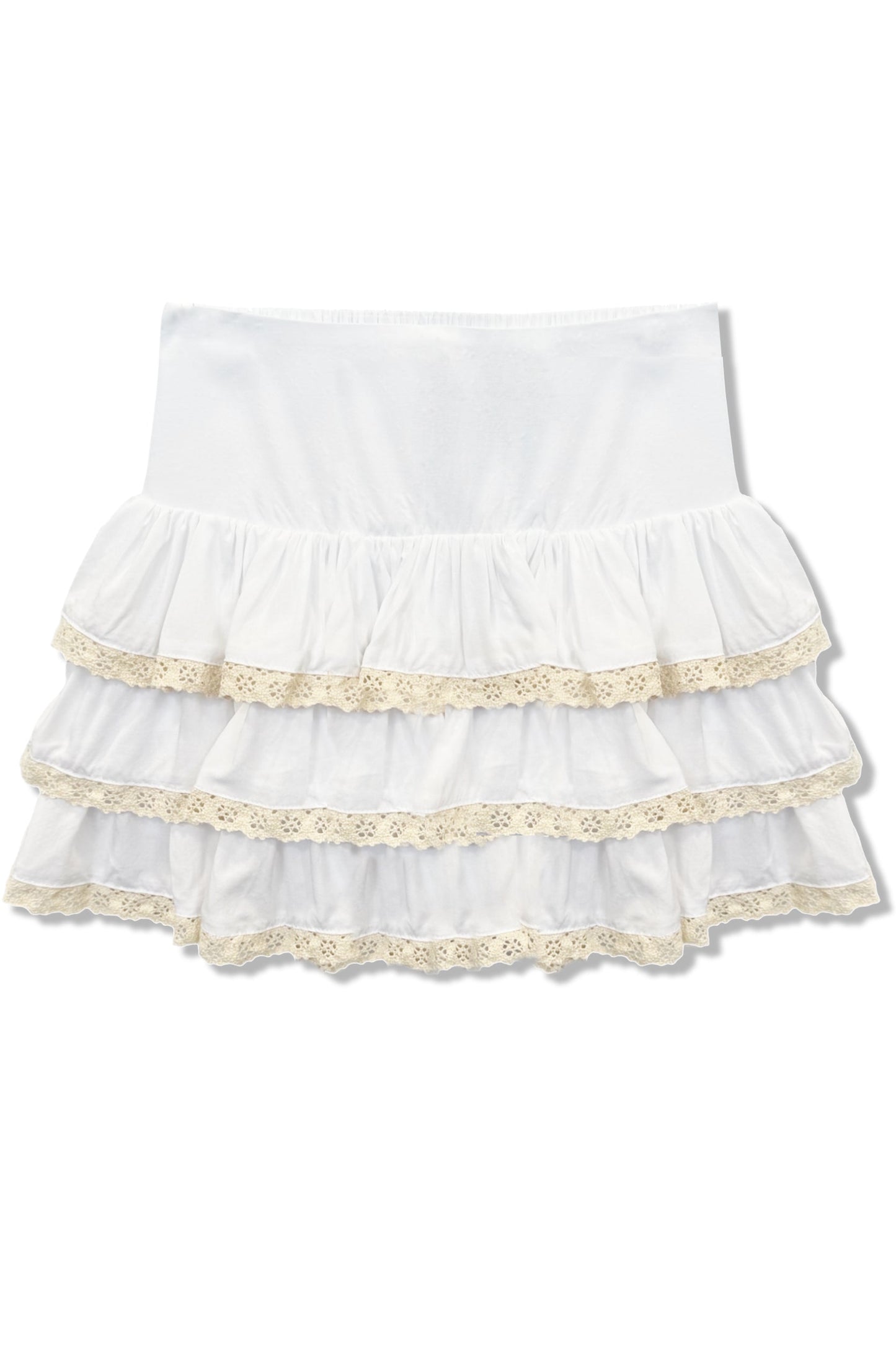 TWEEN MELODY SOLID DROP WAIST LACE TRIM SKIRT