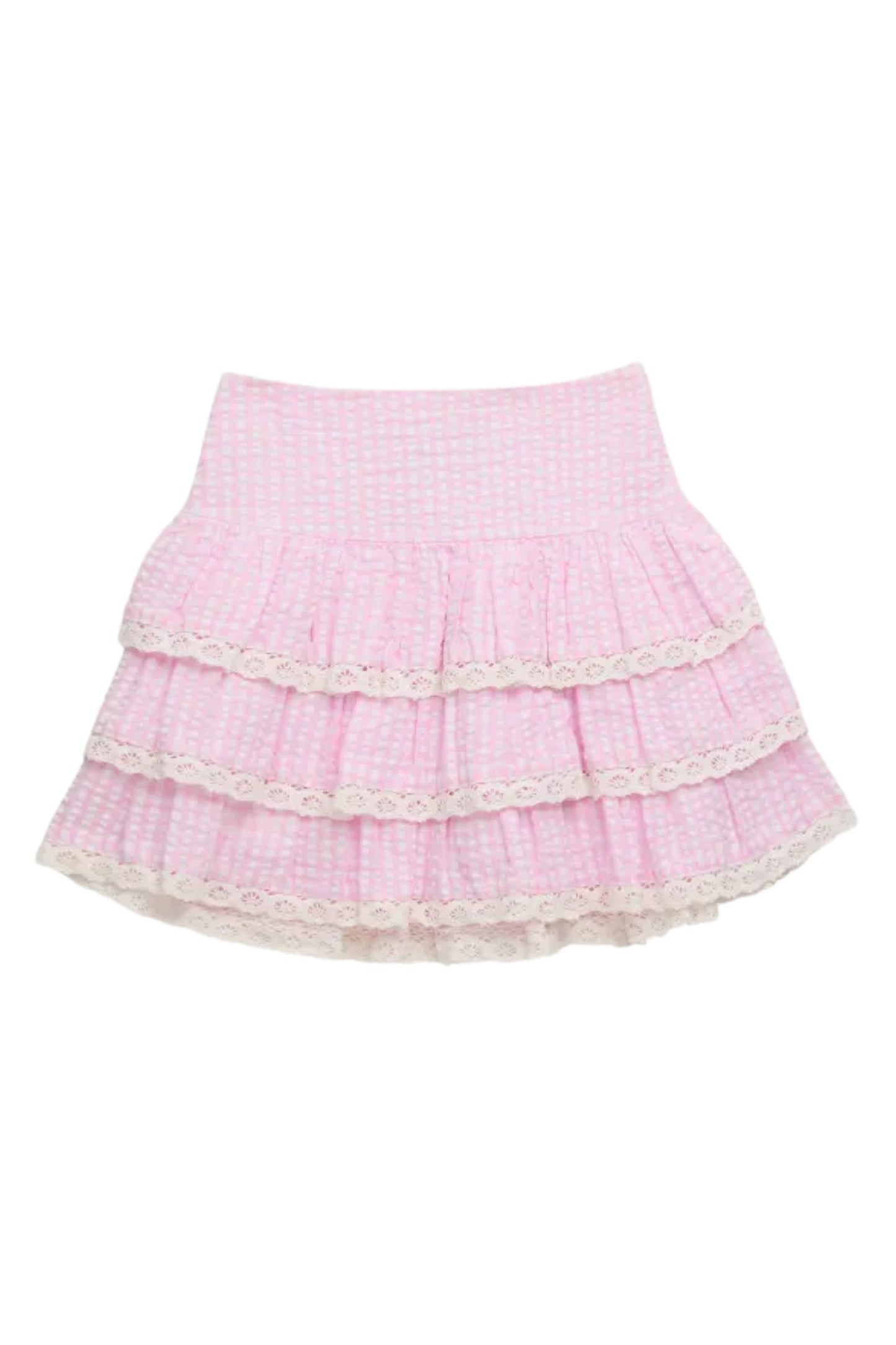 TWEEN MELODY PRINTED DROP WAIST LACE TRIM SKIRT - FINAL SALE