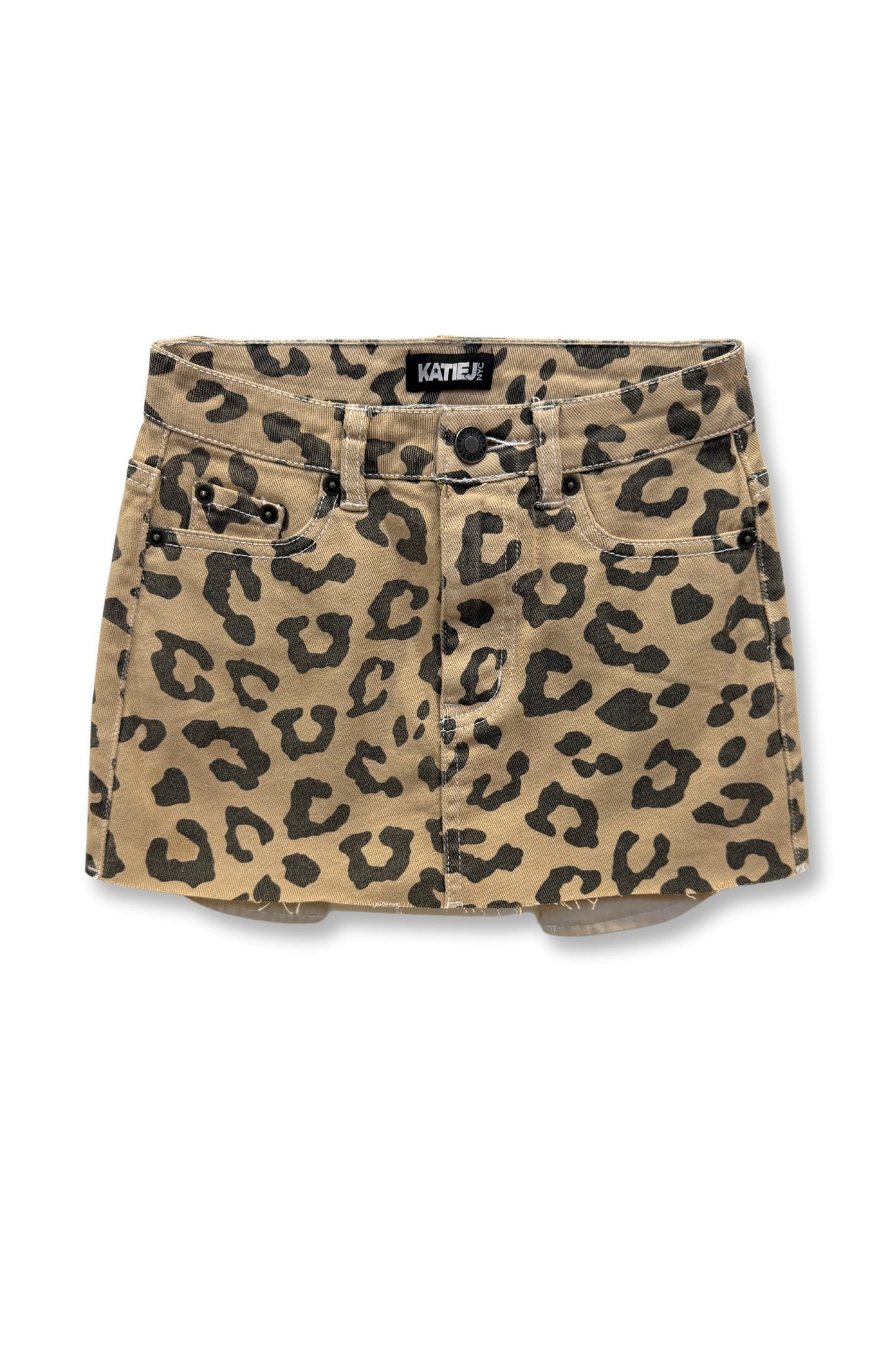 JUNIOR MIAMI PRINTED DENIM SKIRT