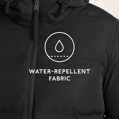 Menka Mens Shower Resistant Insulated Jacket - Black