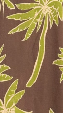 Kailani Strapless Top and Pants Set - Brown/Green Palm