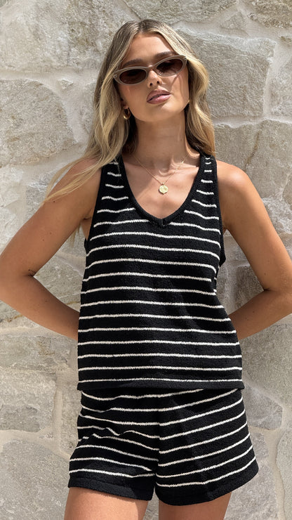 Robin Shorts - Black/White Stripe