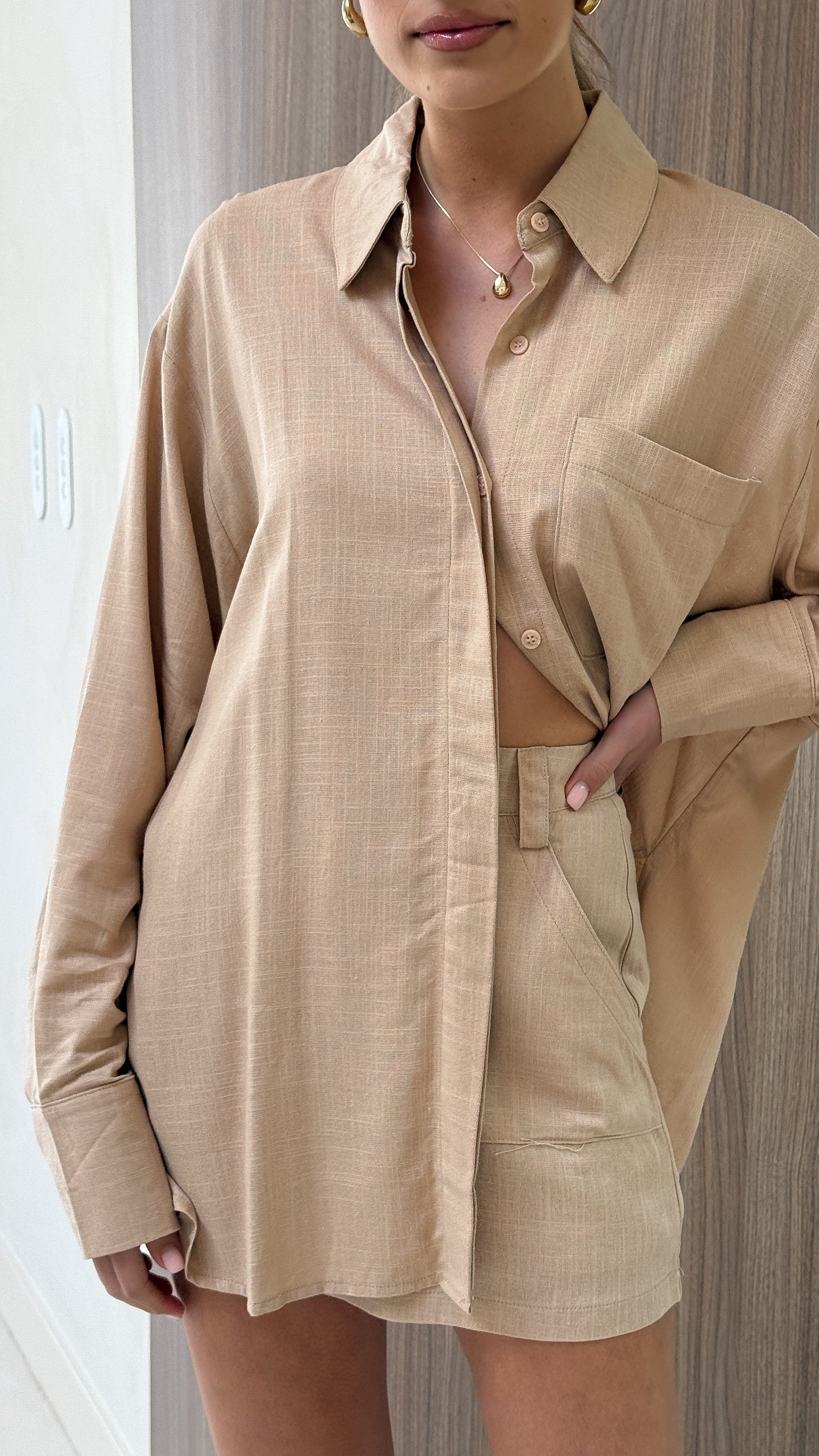 Charla Mini Skort - Mocha