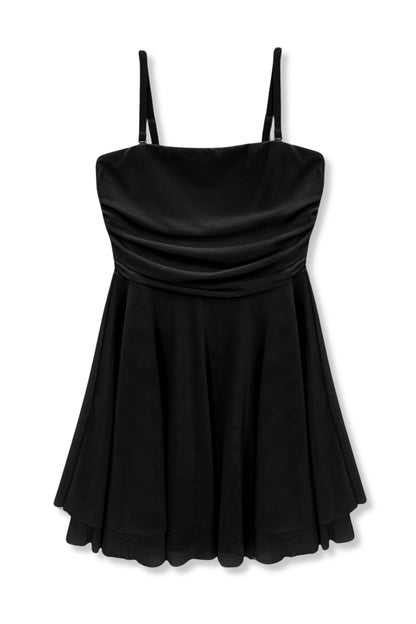 TWEEN ROCHELLE SOLID MESH STRAPLESS DRESS