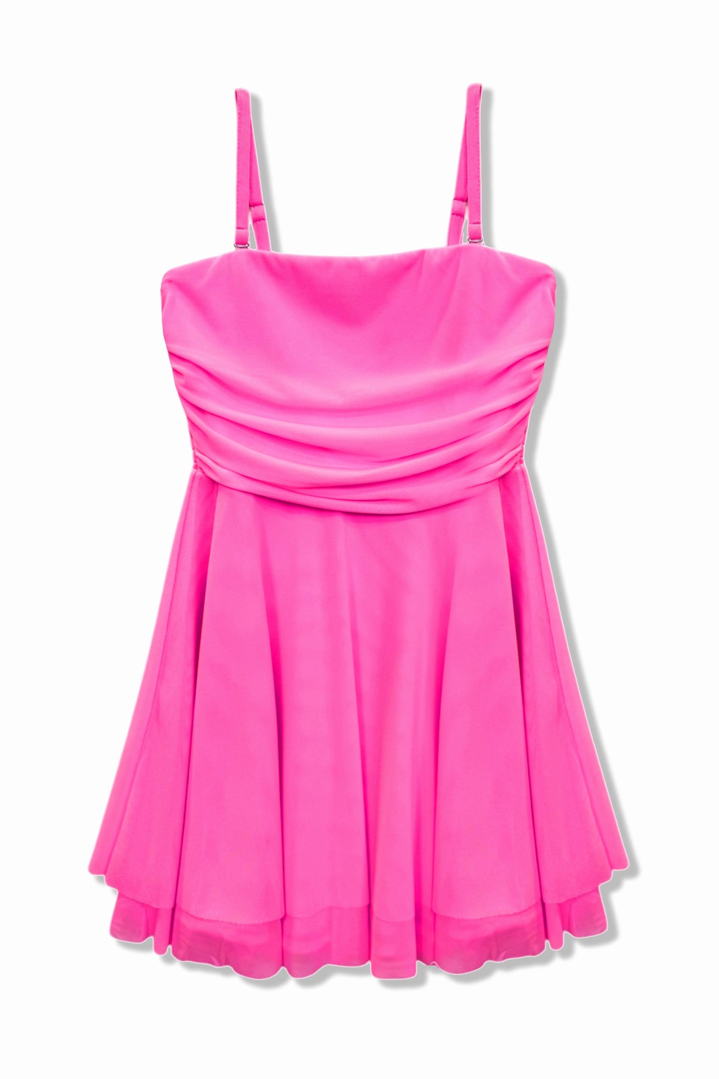 TWEEN ROCHELLE SOLID MESH STRAPLESS DRESS