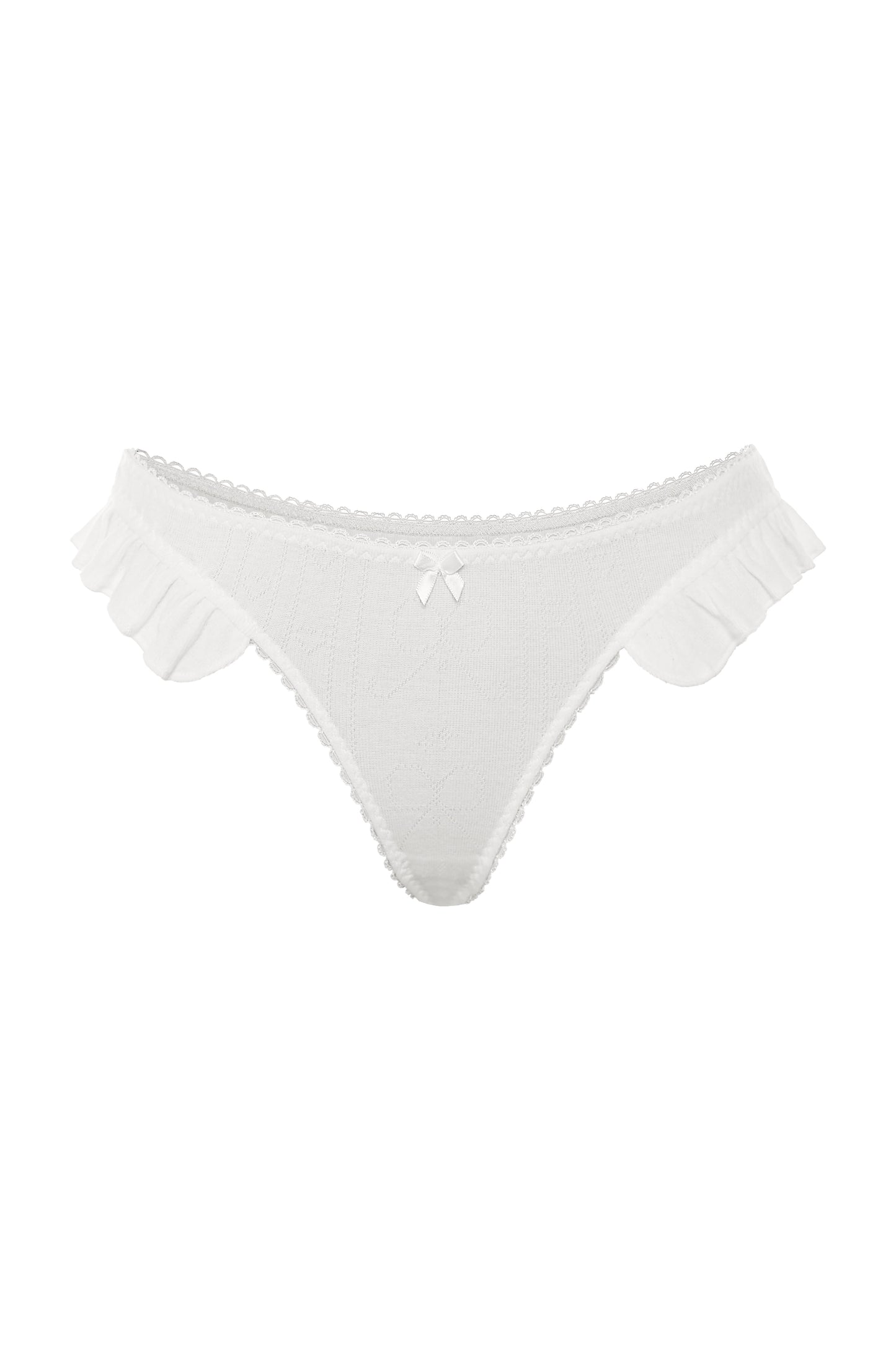 Bambi Ruffle Thong - White