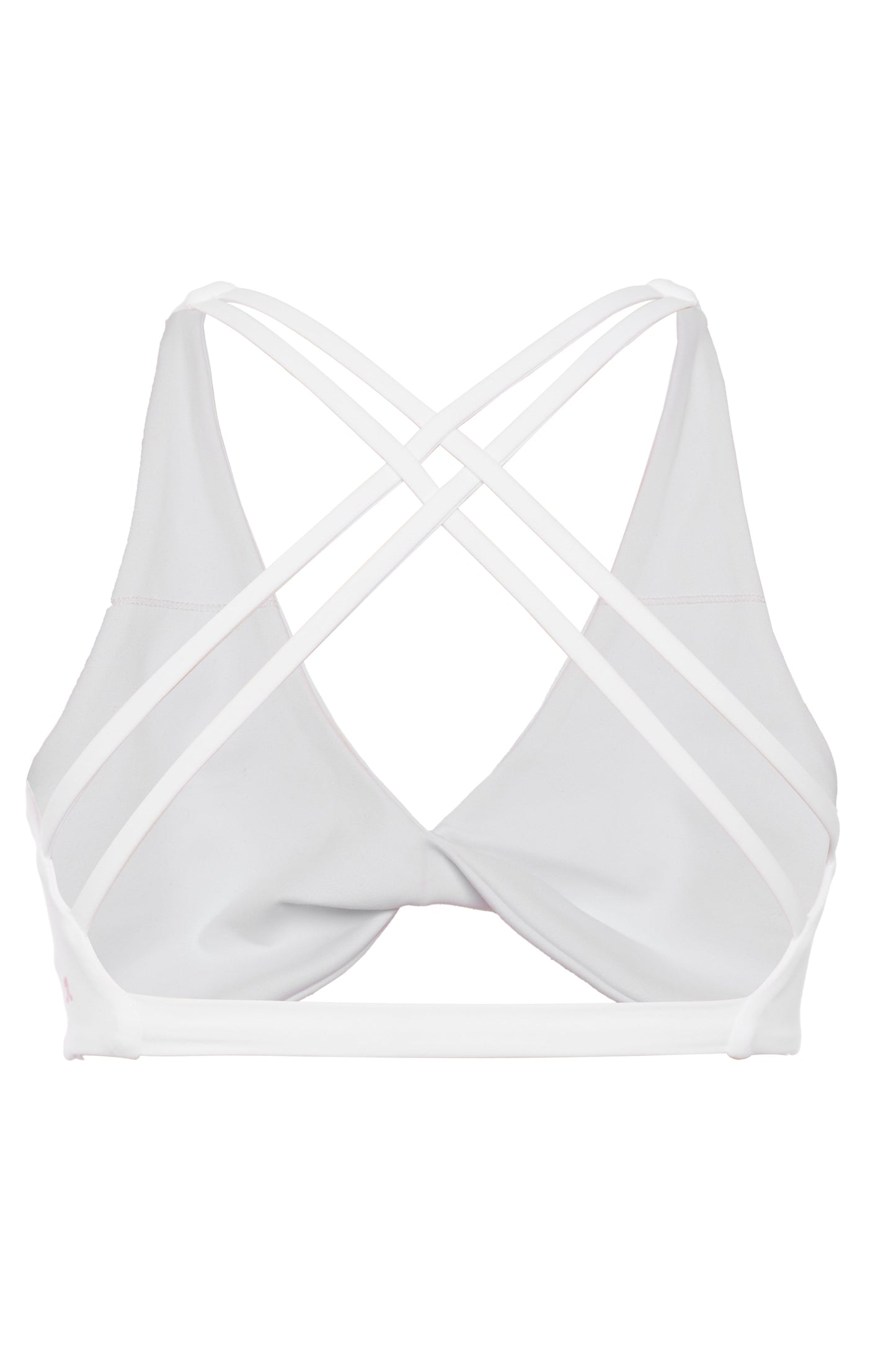 Mia Cross Front Bra - White