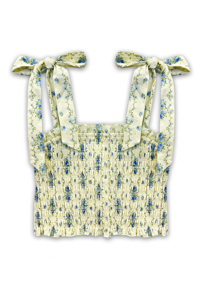 TWEEN SUNNY PRINTED TIE TOP - FINAL SALE