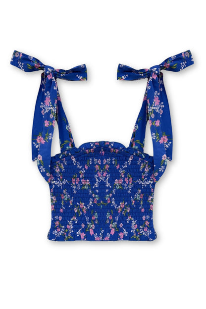 JUNIOR SUNNY PRINTED TIE TOP - FINAL SALE