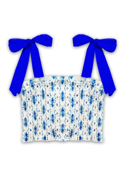 JUNIOR SUNNY PRINTED TIE TOP - FINAL SALE