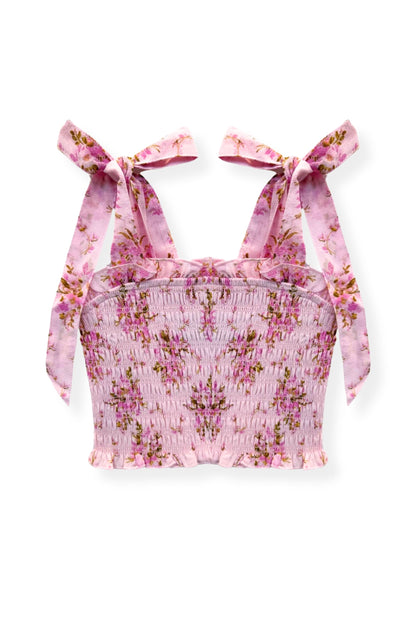 TWEEN SUNNY PRINTED TIE TOP - FINAL SALE