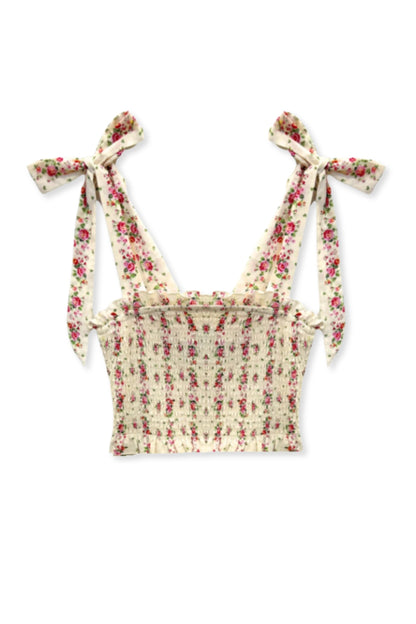 TWEEN SUNNY PRINTED TIE TOP - FINAL SALE