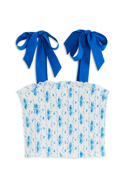 TWEEN SUNNY PRINTED TIE TOP - FINAL SALE