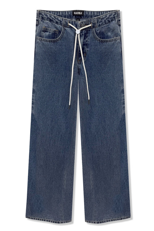 JUNIOR TRIBECA WIDELEG DRAWSTRING JEANS