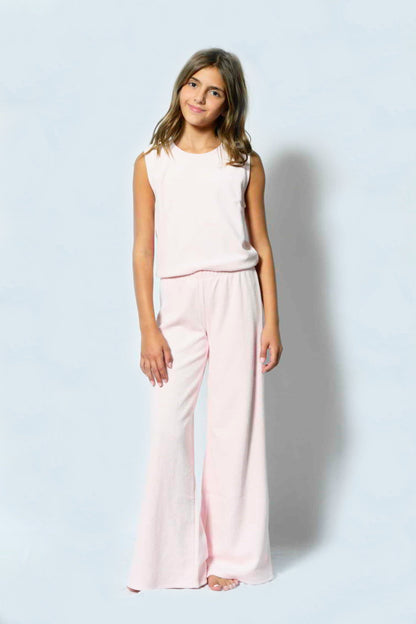 TWEEN TUCKER SOLID TERRY WIDELEG PANT