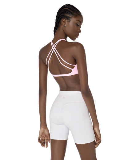 Mia Cross Sport Bra - Pink