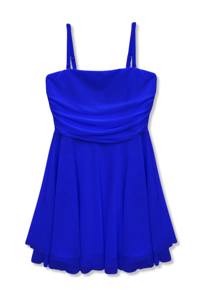 TWEEN ROCHELLE SOLID MESH STRAPLESS DRESS