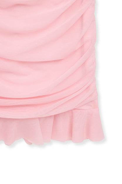 TWEEN RIVER MESH OFF SHOULDER PARTY DRESS