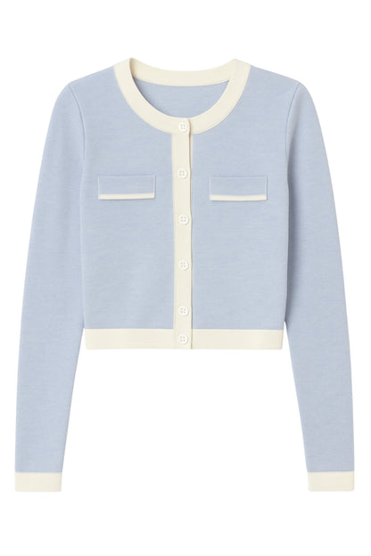TWEEN WHITNEY COLORBLOCK POCKET CARDIGAN
