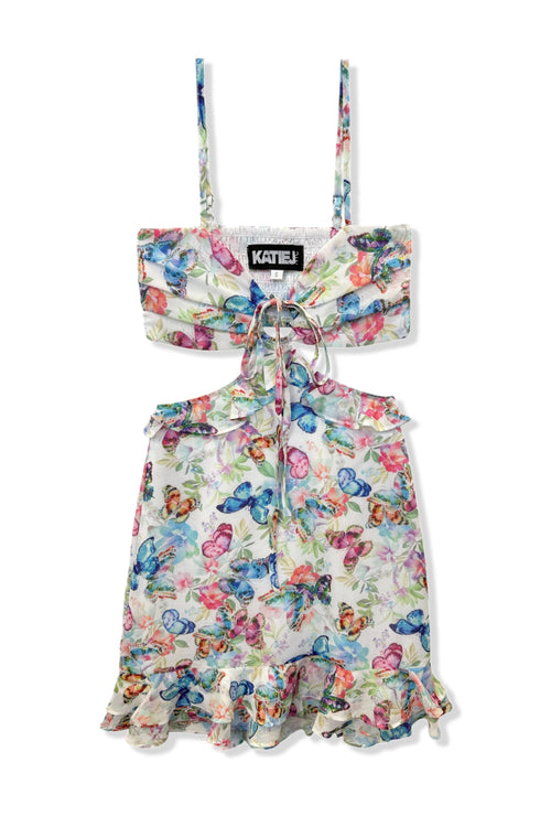 JUNIOR ZARA CUTOUT PRINT DRESS - FINAL SALE