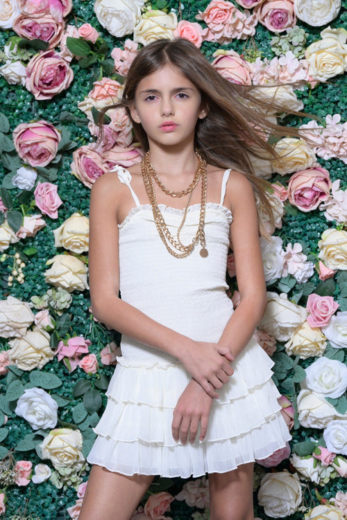 TWEEN MERI SOLID SHEER DRESS