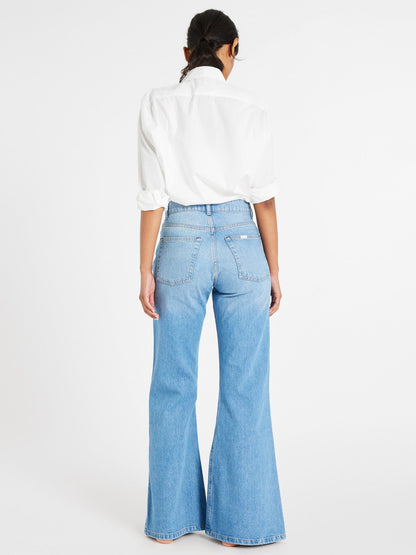 Ashton High Rise Wide Leg Flare Jean in Malibu