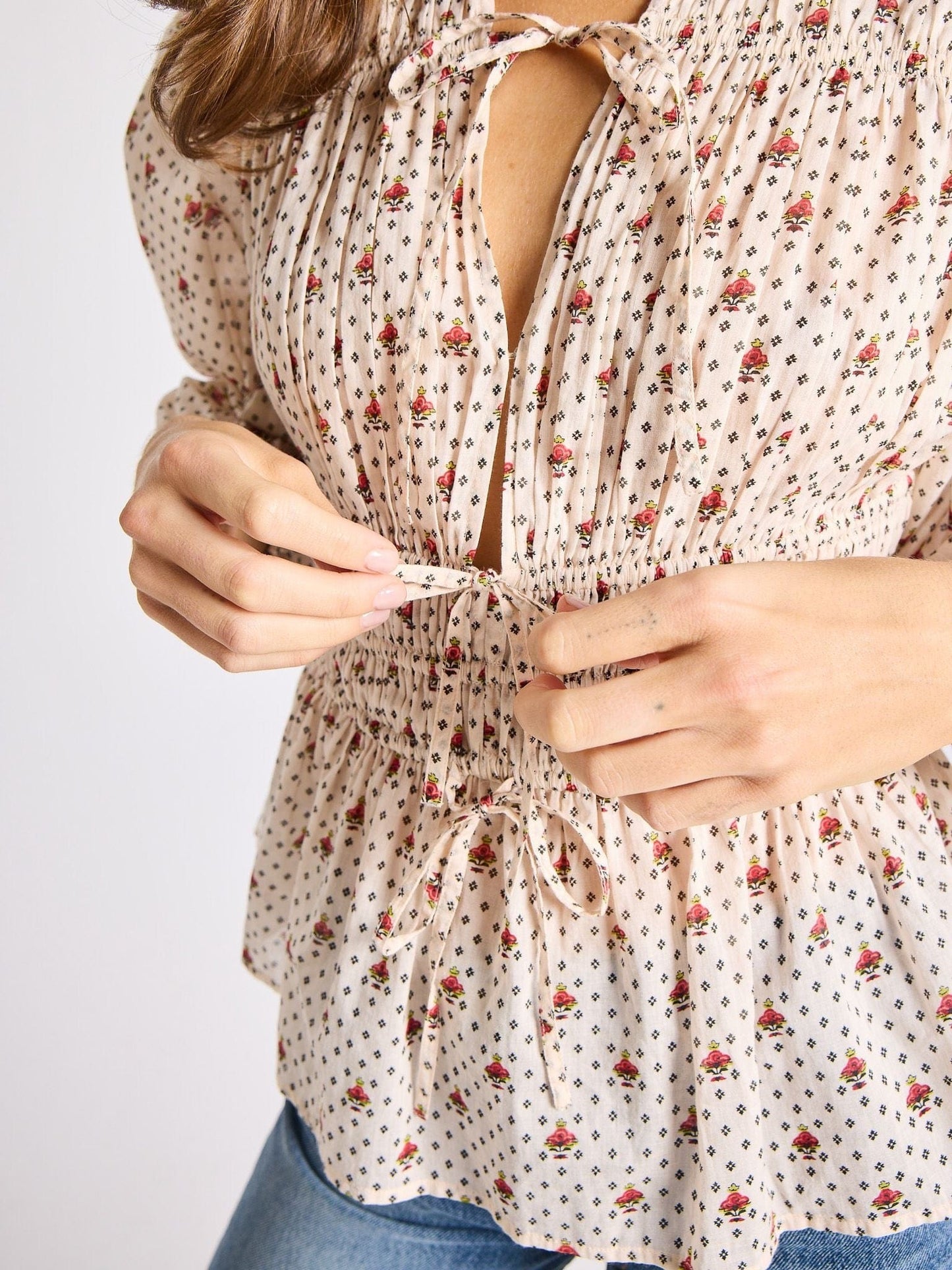 Ella Top in Blush Foulard