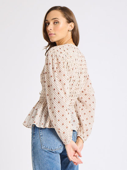 Ella Top in Blush Foulard