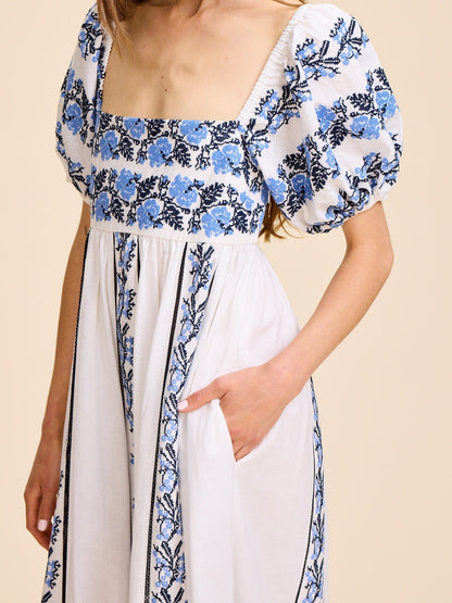 Kaiya Dress in Santorini Embroidery