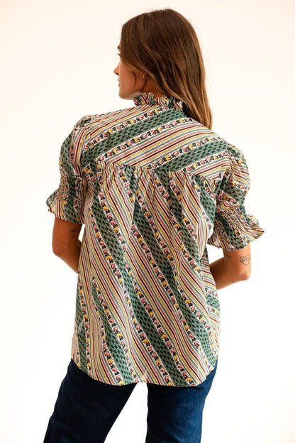 Marnie Top in Rose Stripe