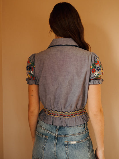Tali Top in Garden Embroidery